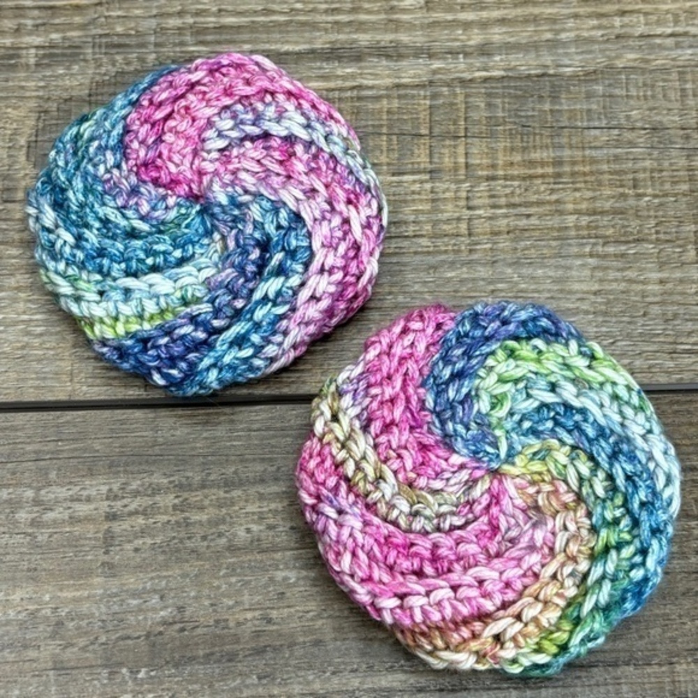 Handcrafted Crochet Spiral Tawashi Bath Scrubbies Set Cotton Yarn Handmade